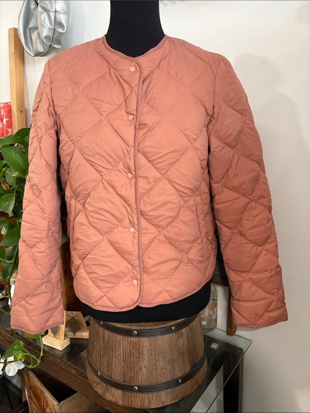 Quilted Lightweight Women's Jacket - Dusty Rose